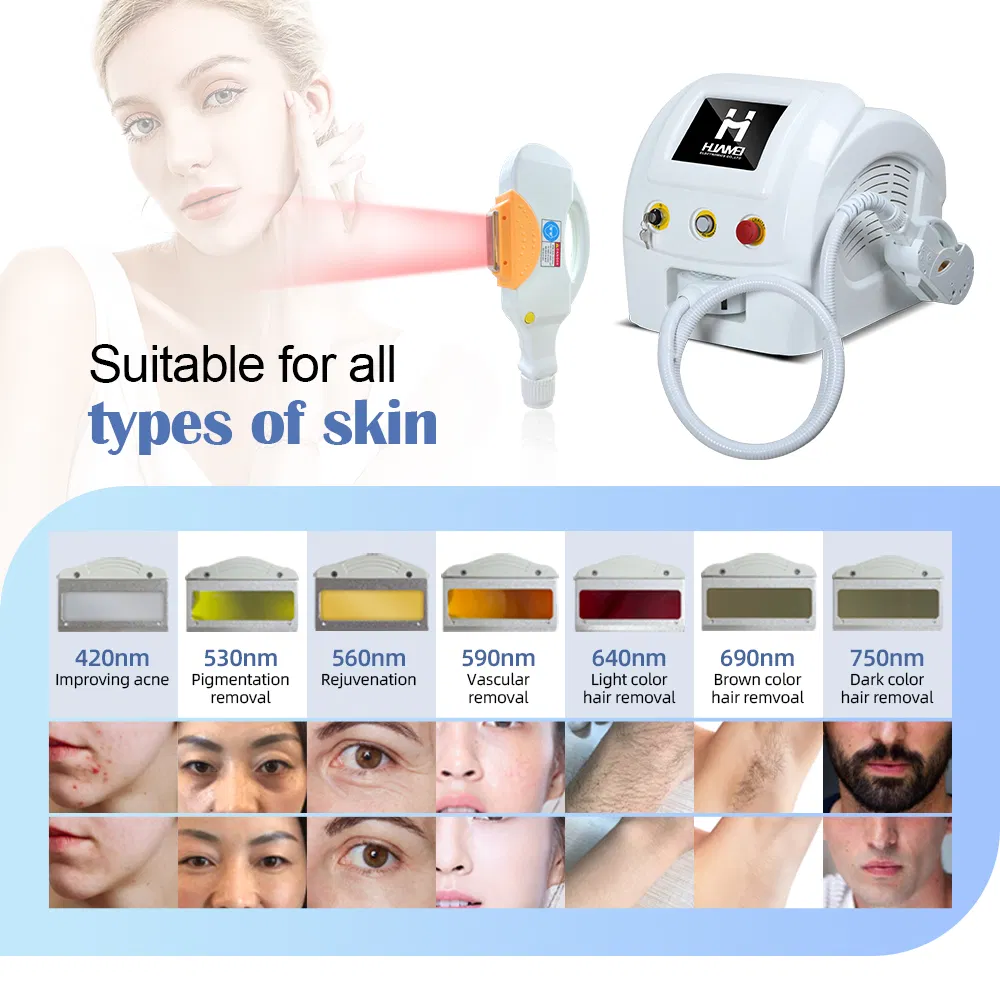 Huamei Professional IPL Skin Rejuvenation Beauty Equipment E-Light Dpl Opt IPL Spot Wrinkle Hair Removal IPL Machine