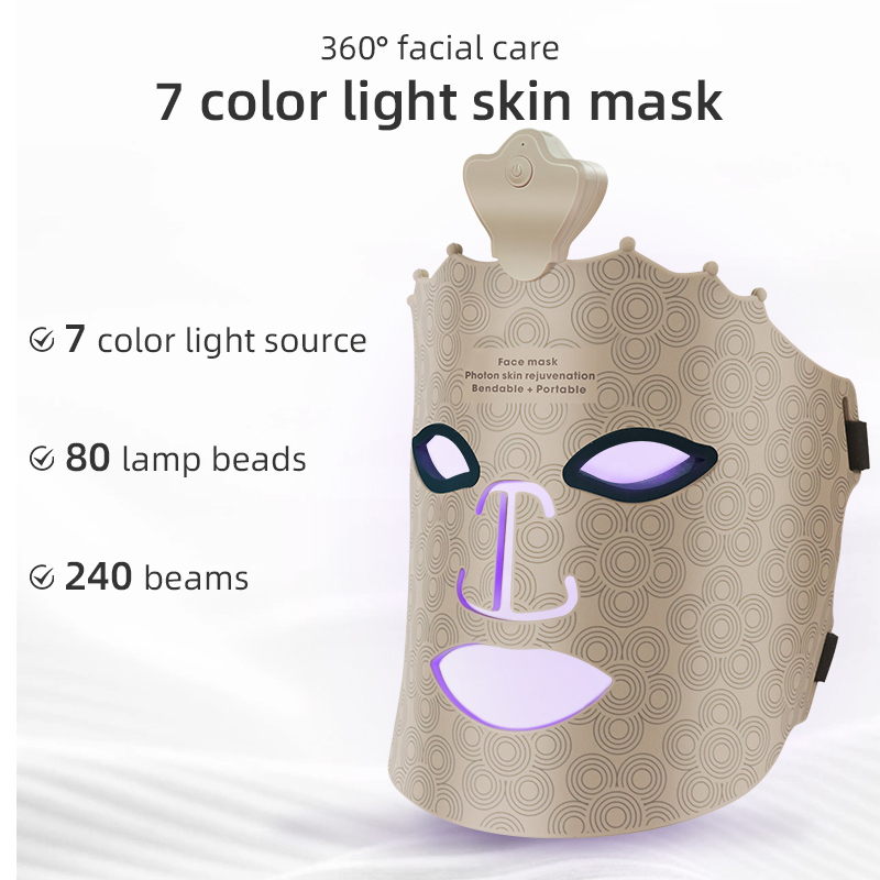 Illuminate Your Beauty with 7 - Color, 630nm Portable LED Silicone Mask: Unleash The Power of Phototherapy!