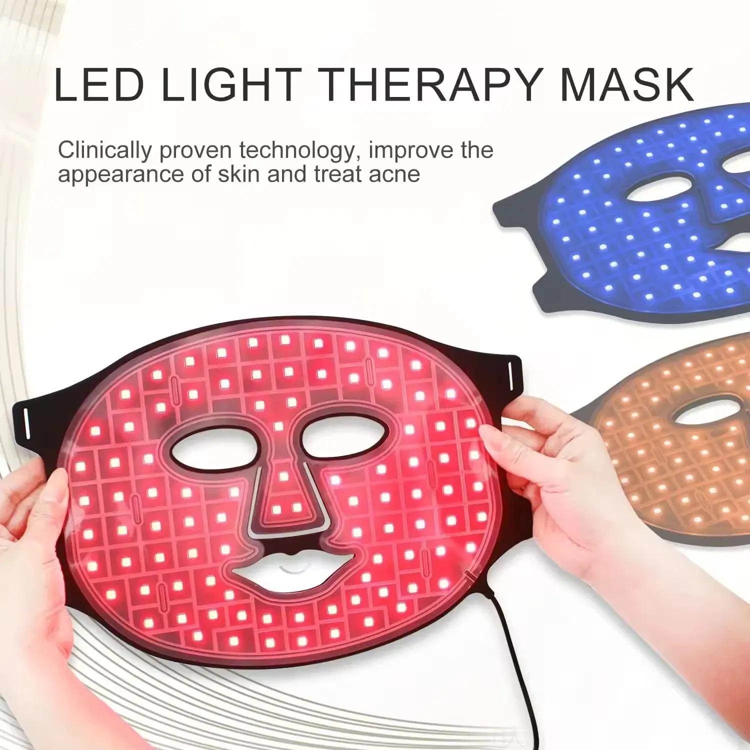 Beauty Device Silicone Facial Mask Skin Care Machine Phototherapy LED Photon Therapy LED Face Infrared Light Therapy Mask