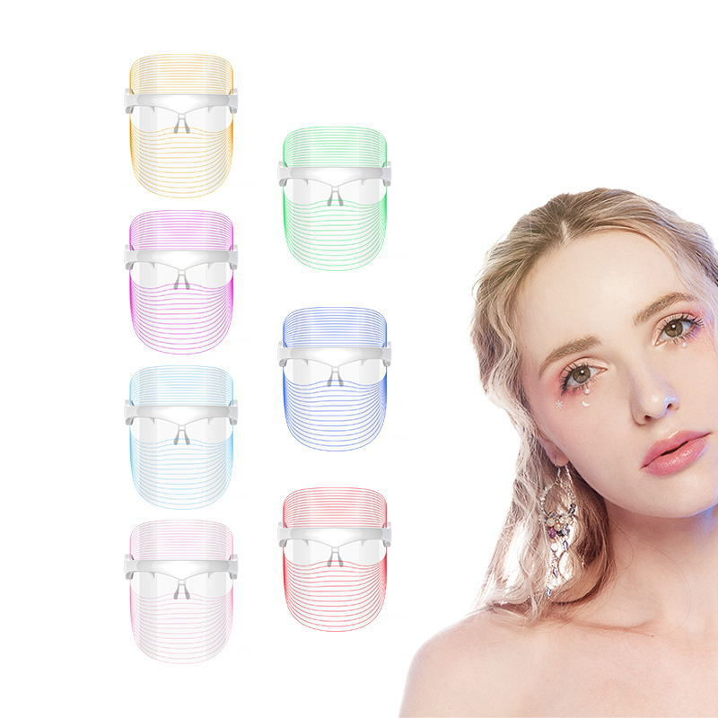 Skin Care USB Rechargeable 7 Colors Face LED Light Photon Therapy Beauty Anti-Wrinkle Facial Mask
