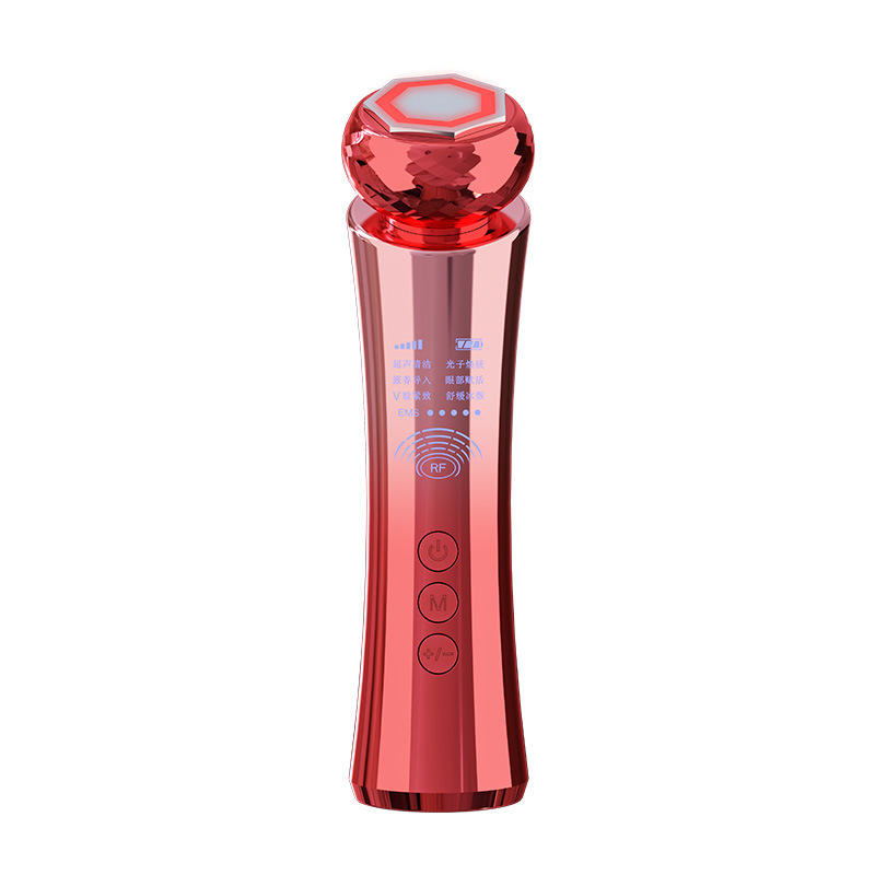 Home Use RF Radio Frequency Beauty Instrument EMS Face Lifting Import &amp; Export Device Hot &amp; Cold Facial Tightening Massager