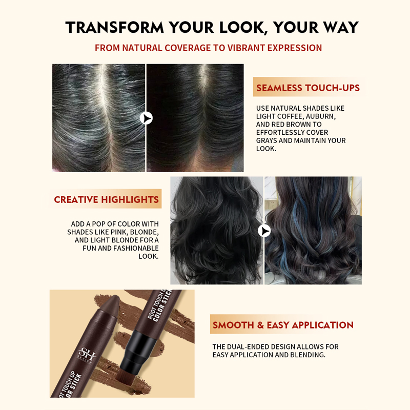 Hair Dye Brush Pen Root Touch up Hair Multi-Colors