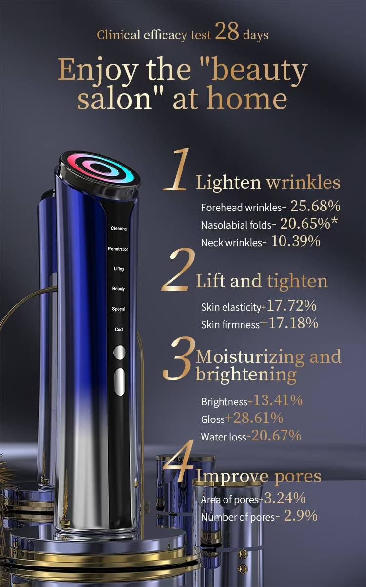 6 in 1 Microcurrent Skin Tightening Facial Device Firming RF Lifting Wrinkle Removal Facial Beauty Machine