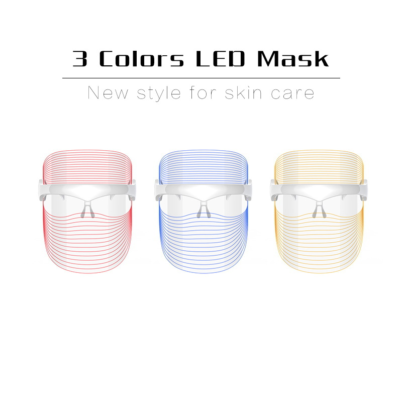 Skin Care USB Rechargeable 7 Colors Face LED Light Photon Therapy Beauty Anti-Wrinkle Facial Mask