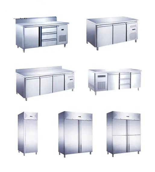 Restaurant Kitchen Salad Display Bar Counter Top Three Door Cold Salad Bar Fridge
