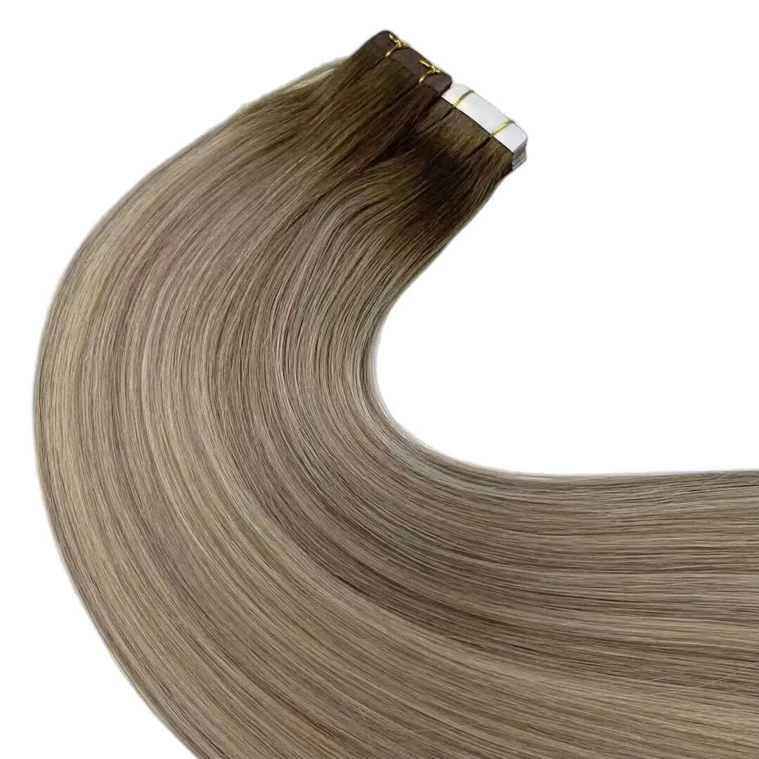Factory Hot Sales White/ Silvery Human Hair Extensions Tape in Hair