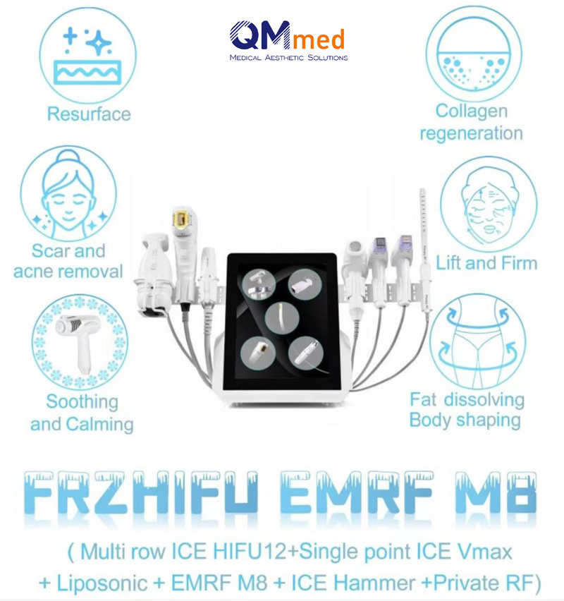 Qmfrozen Face Lifting Machine 5D Ice Hiifu 13mm 12 Lines Ultramax Portable for Face &amp; Body Skin Tightening
