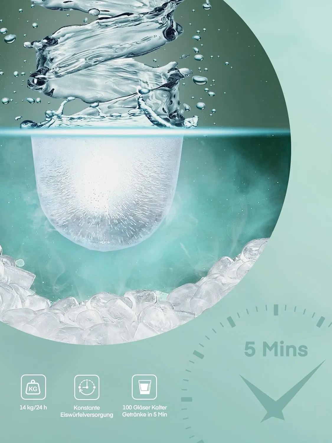 Smart Countertop Automatic Home Ice Maker with APP Control &amp; Self-Cleaning Portable Ice Machine for Home and Office Use