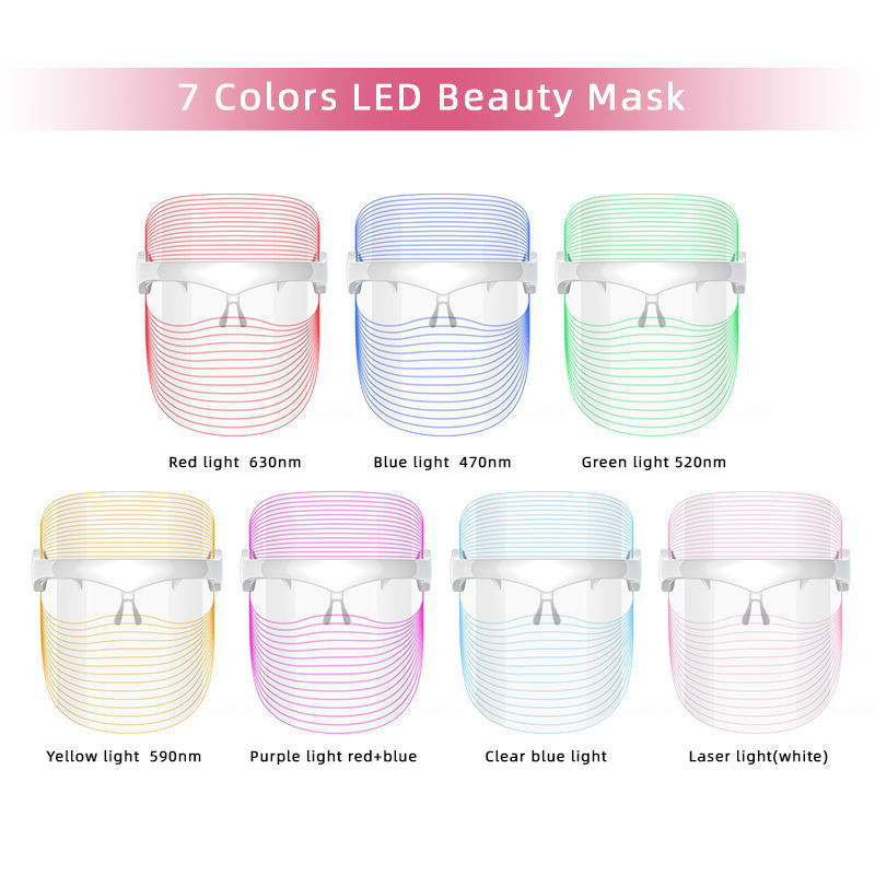 Skin Care USB Rechargeable 7 Colors Face LED Light Photon Therapy Beauty Anti-Wrinkle Facial Mask