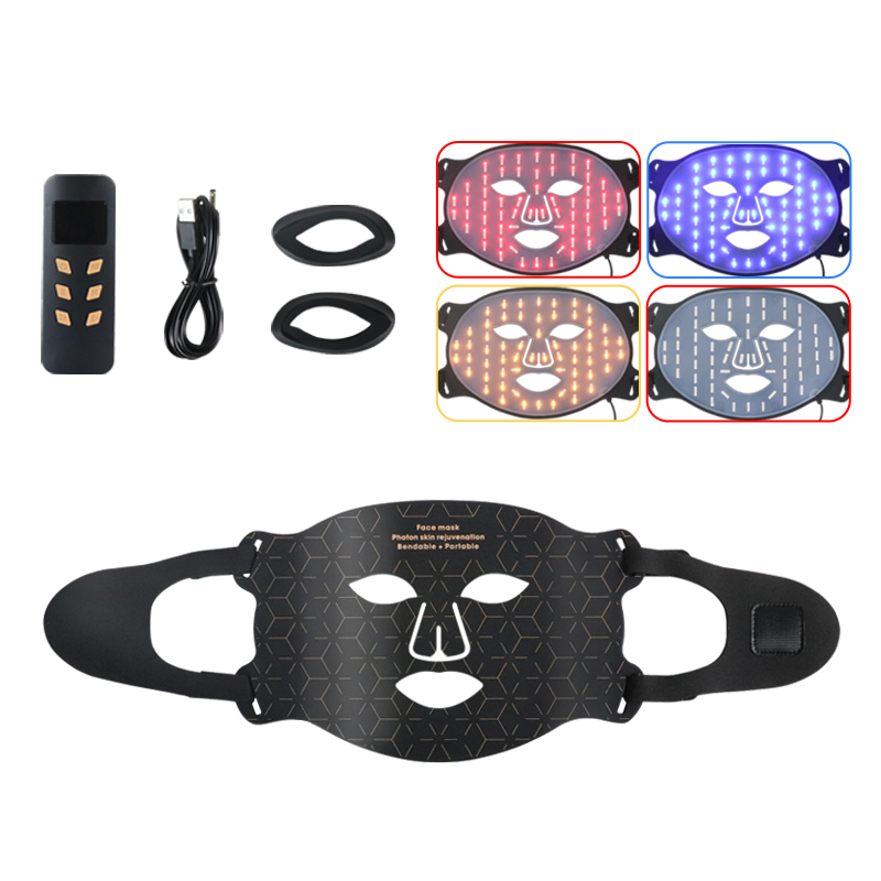 Reusable at-Home Phototherapy Face Mask Red Blue Light for Wrinkle Reduction and Blemish Control