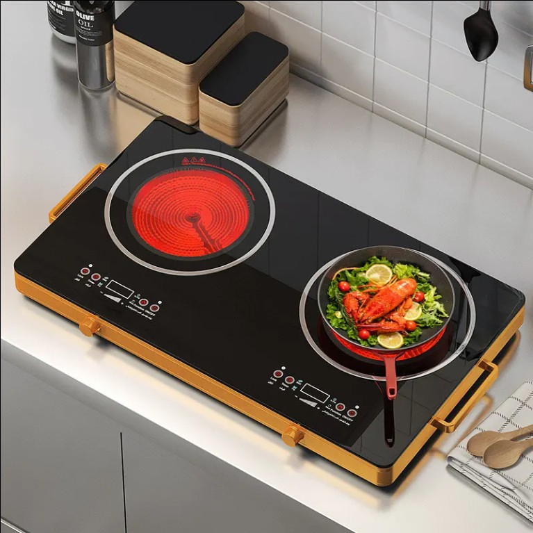 Smart Touch Infrared Double Burner Cooker for Kitchen and Commercial Use