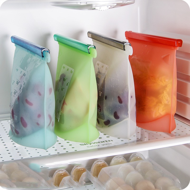 1000ml حقيبة سيليكون متعددة الاستخدامات للحفاظ على السندويشات، الخضار، الغداء، السوائل، الوجبات الخفيفة، اللحوم، الغداء، والفواكه