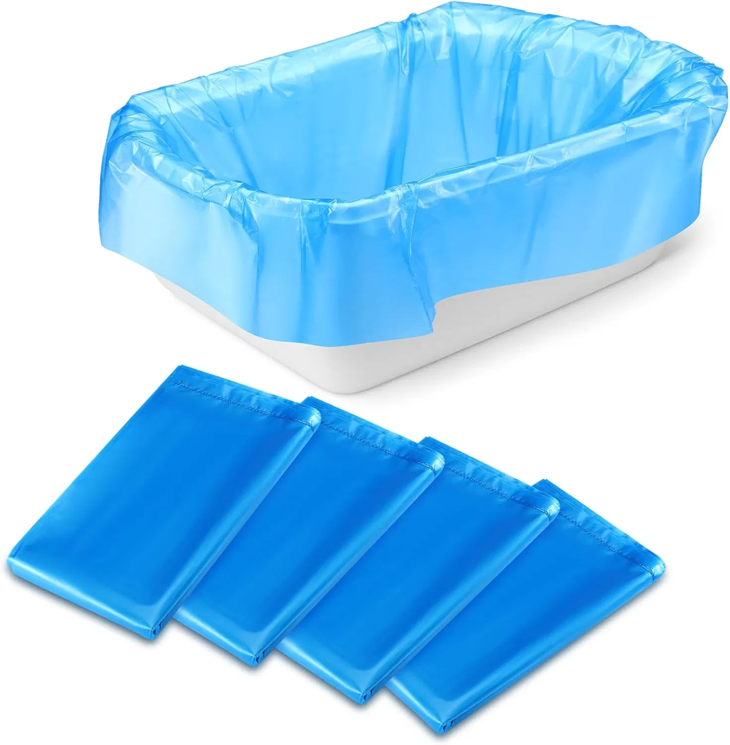 50PCS 21*22" بطانات بولي قابلة للتصرف لمعالجة اللحوم والخلط والنقل 2.5 بطانات صواني اللحم من ميلبلاستيك أكياس بولي إيثيلين مسطحة
