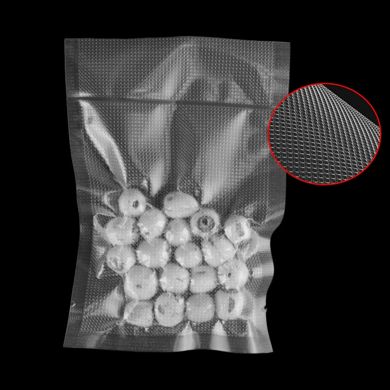 أكياس تعبئة بلاستيكية مطبوعة مخصصة مع ختم فراغ مزخرف لتخزين الطعام، مناسبة للحوم والفواكه
