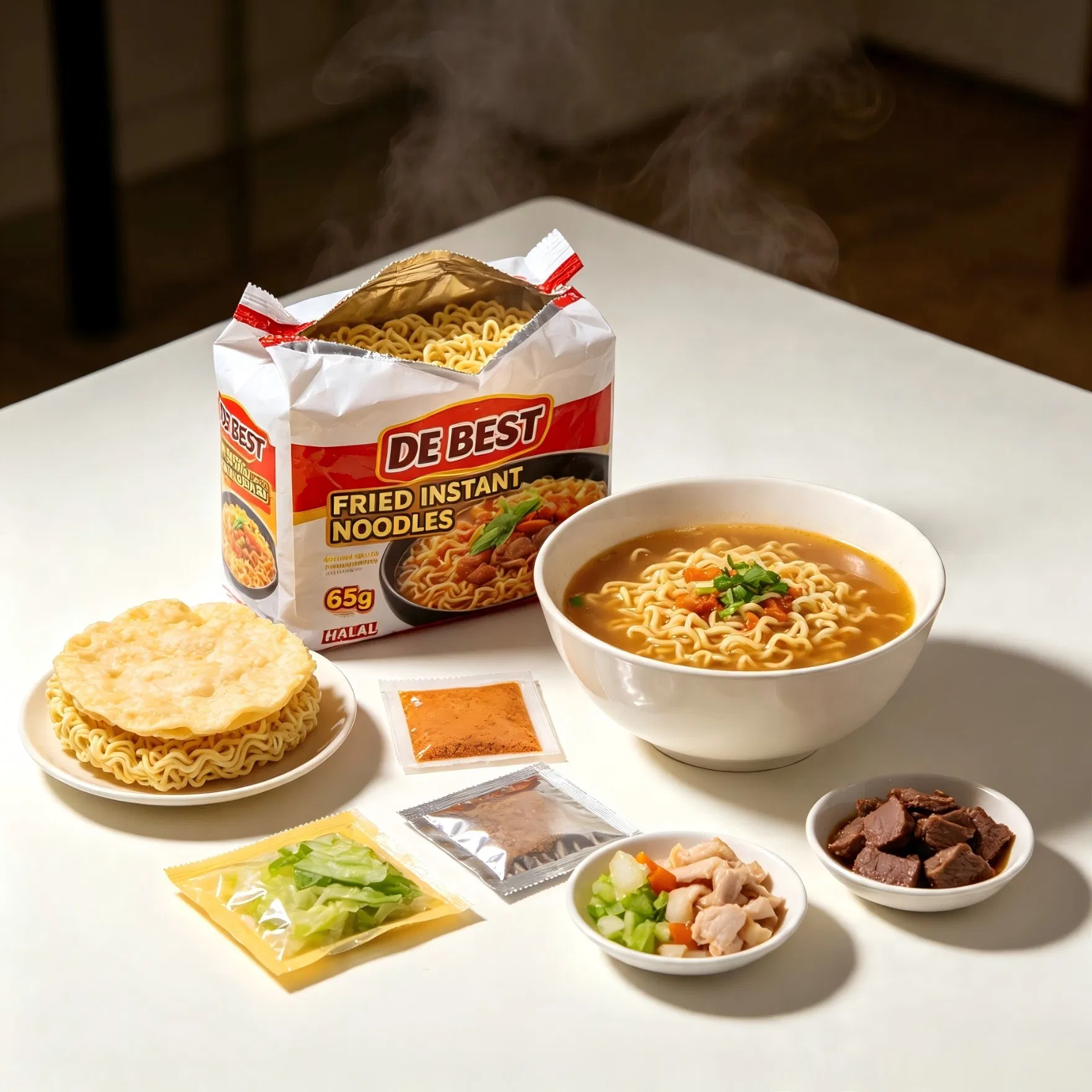 OEM Gluten Free Instant Ramen Noodle Bag Cup Custom Seasoning Wholesale