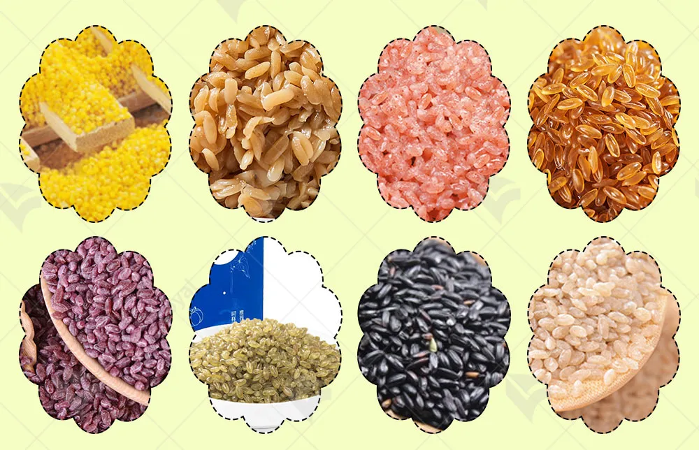 Muestras de arroz extruido