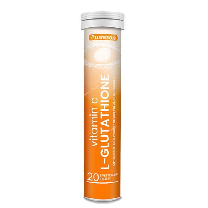 Suplemento de salud Ausreson OEM para blanquear la piel, tabletas efervescentes de L-Glutatión y vitamina C