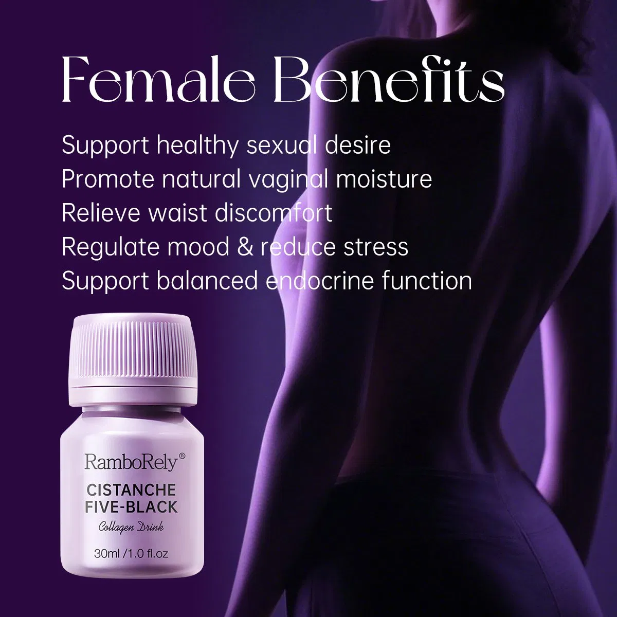 Bebida de colágeno negro cinco de Cistanche OEM, bebida saludable anti-envejecimiento para hombres y mujeres, aumento de energía