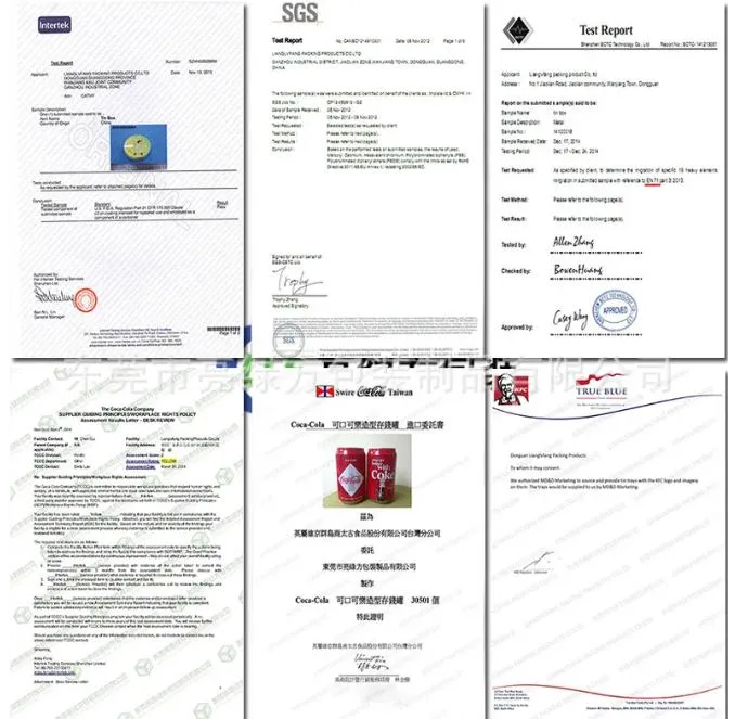 Certificados de Calidad e Inocuidad