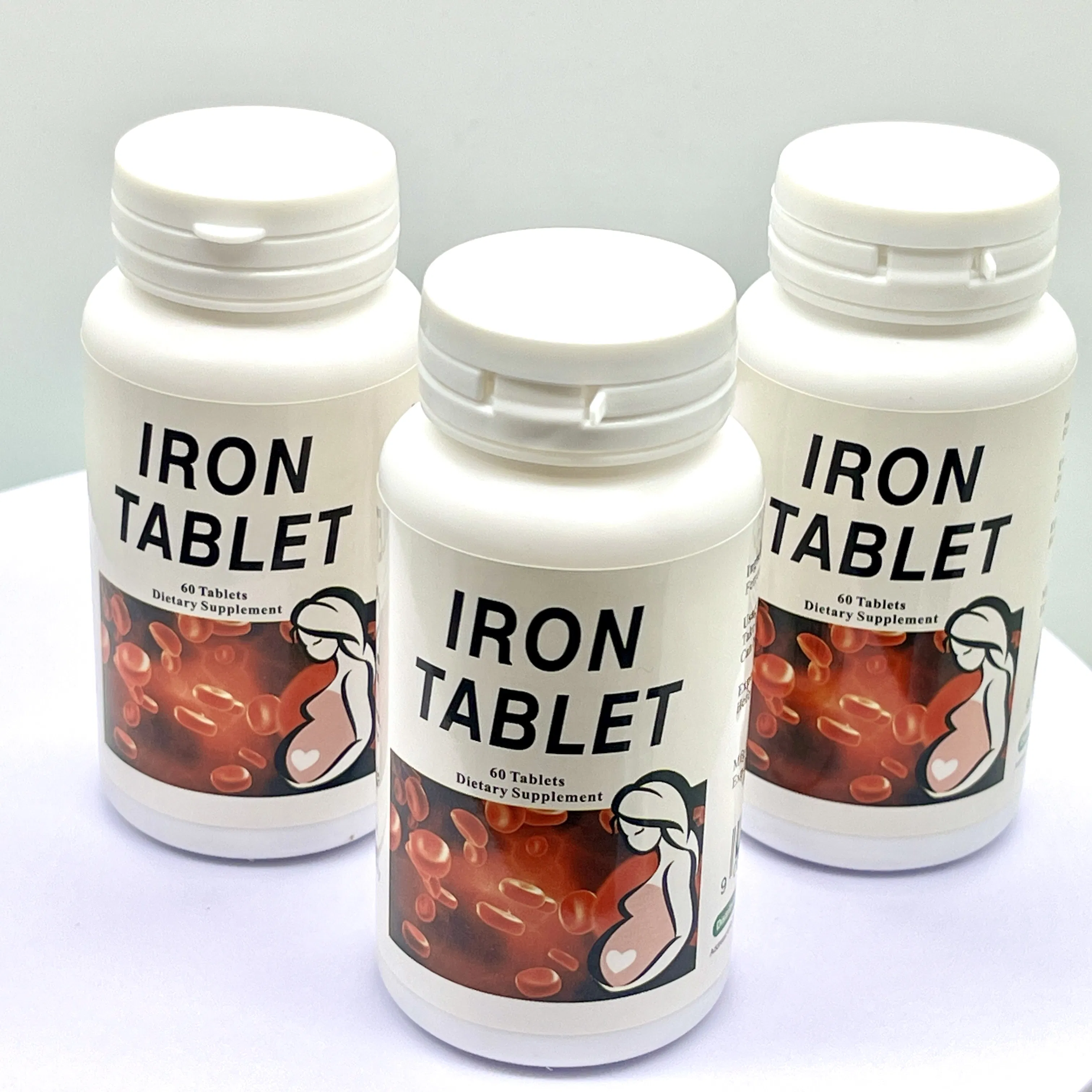 Tabletas de ácido fólico de grado alimenticio con hierro, suplementos herbales para mujeres embarazadas