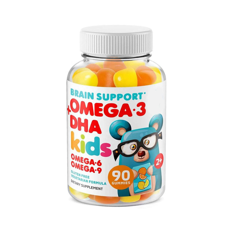 Gomitas de DHA de marca privada para la salud cerebral y visual de los niños, nutriente esencial de DHA