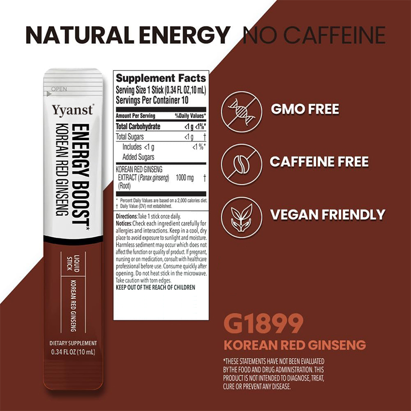 Bebida líquida oral de ginseng rojo OEM/ODM que apoya los niveles de energía y alivia la fatiga
