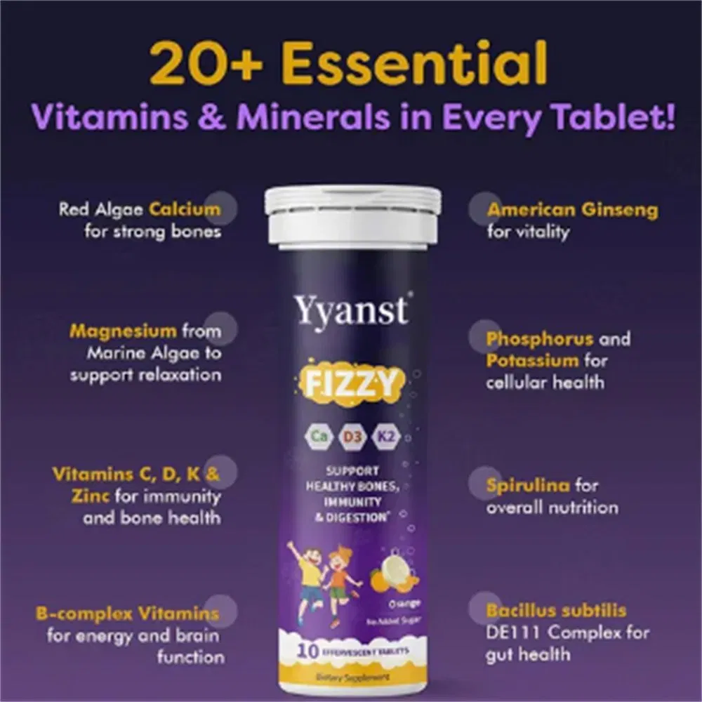Tabletas efervescentes diarias de vitaminas y minerales para el apoyo inmunológico y digestivo