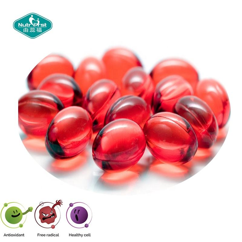 Nutrifirst Nutrición Fórmula Personalizada Aceite de Astaxantina Cápsula Blanda OEM Cápsula Blanda de Astaxantina