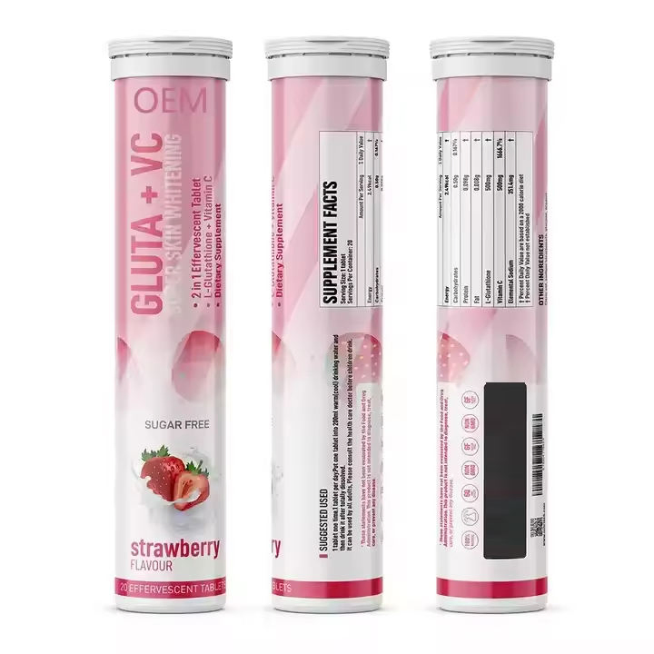 Tabletas efervescentes de vitamina C Olli con glutatión y colágeno