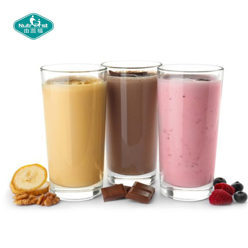 Batido de reemplazo de comida vegano sin OGM, sin gluten, en polvo de proteína vegetal y superalimentos verdes
