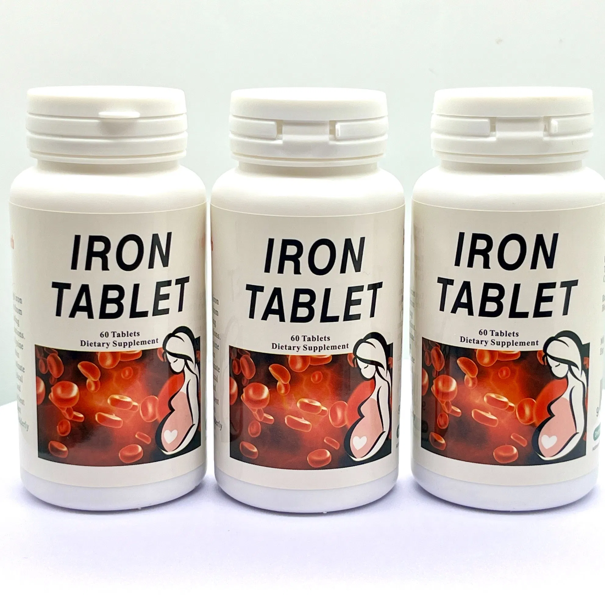Tabletas de ácido fólico de grado alimenticio con hierro, suplementos herbales para mujeres embarazadas
