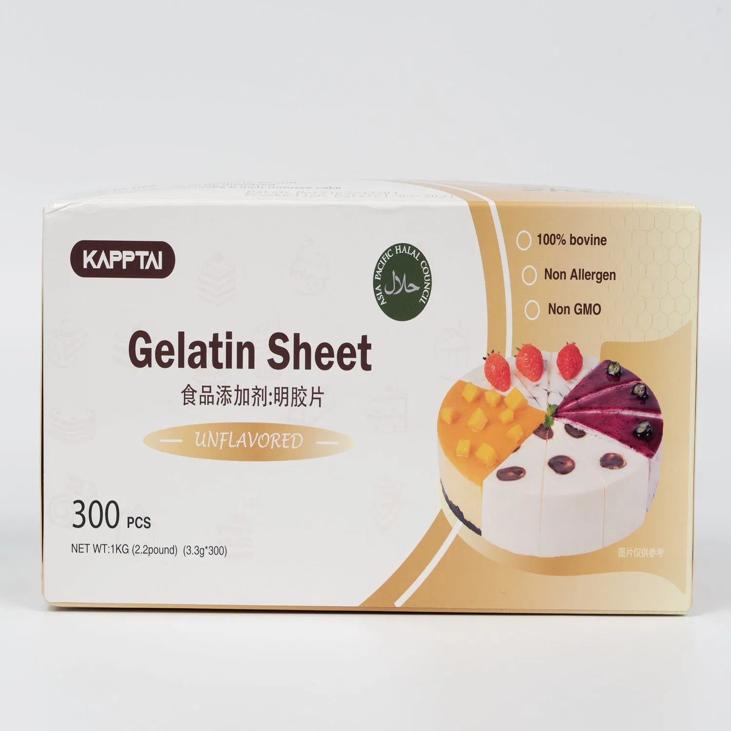 Gelatina de hoja de alta transparencia, gelatina bovina, uso familiar