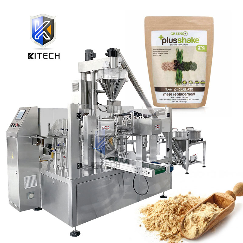 Kl-210gds Máquina de embalaje de bolsa doypack con cremallera automática para batido de reemplazo de comida en polvo de planta