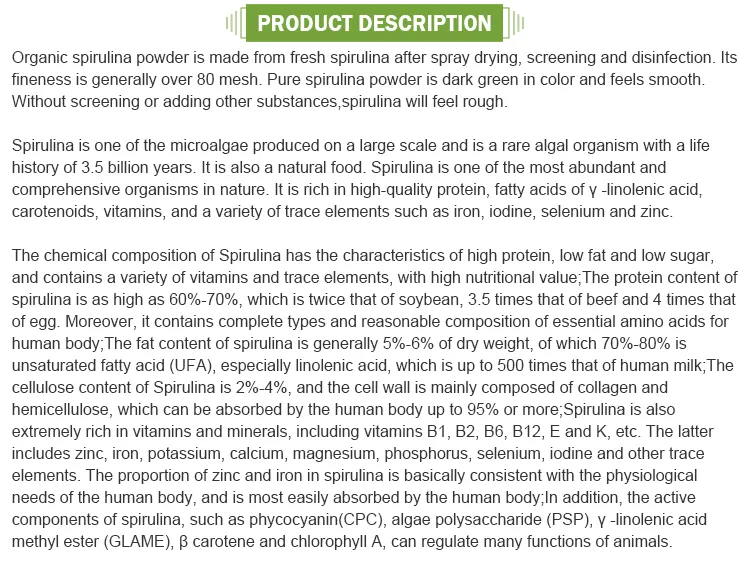Espirulina Grado Alimenticio