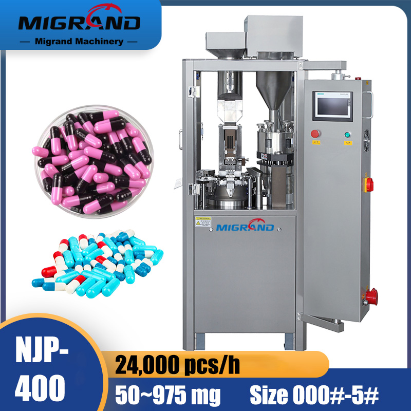 Njp-400 Máquina de llenado de cápsulas duras totalmente automática para suplementos nutricionales Tamaño 0 00