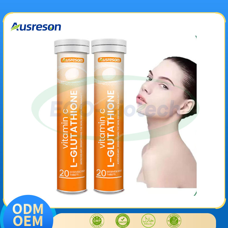Suplemento de salud Ausreson OEM para blanquear la piel, tabletas efervescentes de L-Glutatión y vitamina C