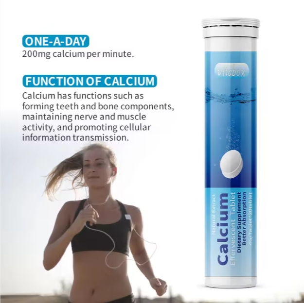 Tabletas efervescentes de vitamina C y calcio de alta calidad para adultos, salud inmunológica y ósea