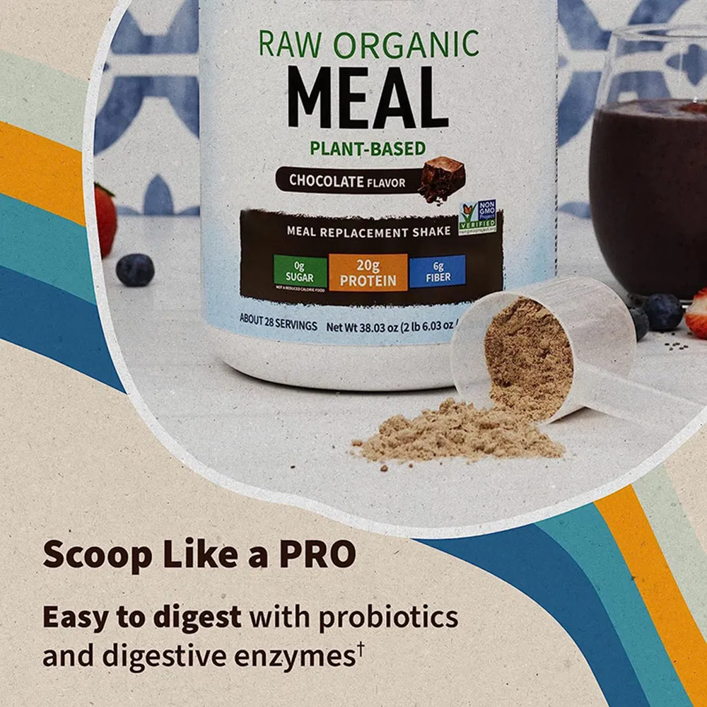 Suplemento de batido de reemplazo de comida a base de plantas de chocolate orgánico crudo OEM ODM