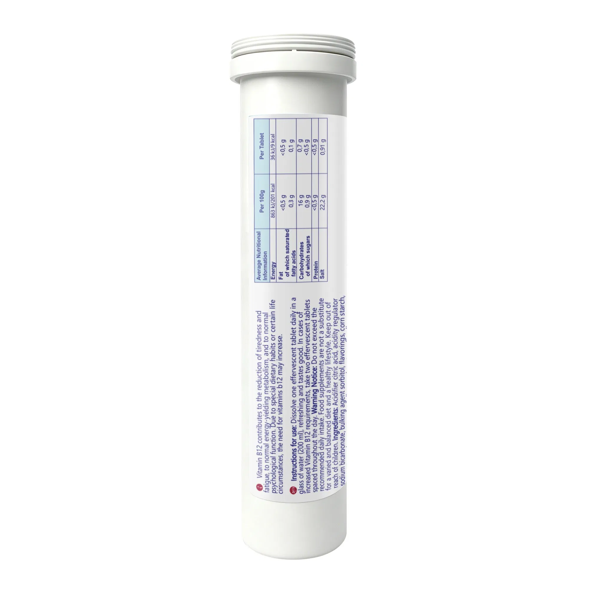 Suplemento Tcbesk Reduce el Cansancio y la Fatiga Vitamina B12 Tabletas Efervescentes