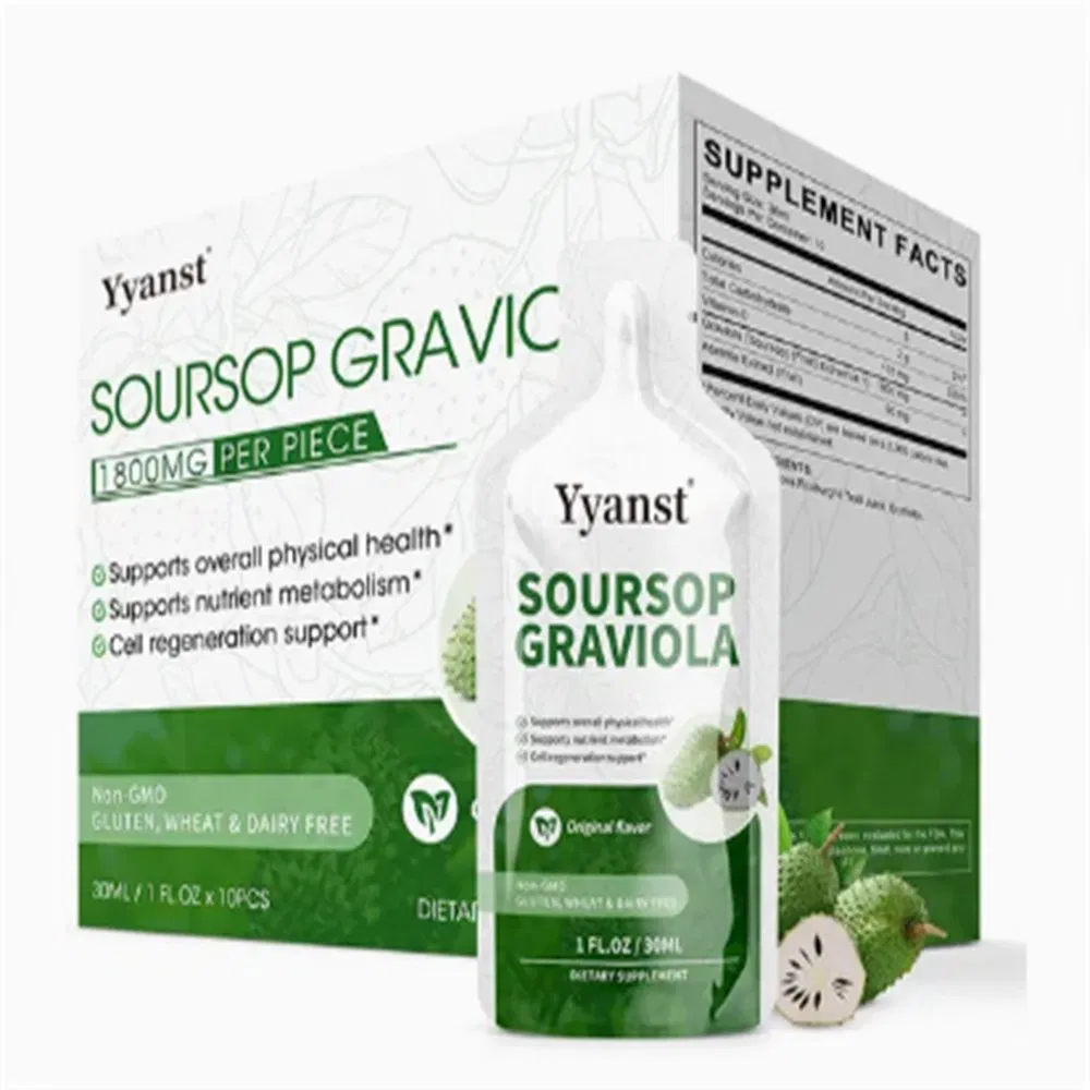 Impulso de Energía Soursop Gravic Oral 1800mg Aumento de Vitalidad Impresión Personalizada Bebida