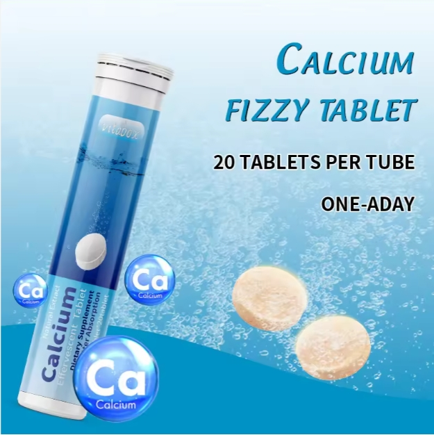 Tabletas efervescentes de vitamina C y calcio de alta calidad para adultos, salud inmunológica y ósea