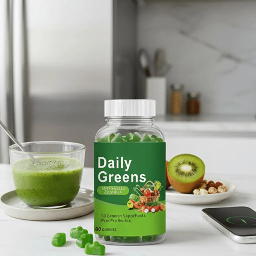 Gomitas verdes ricas en nutrientes para el bienestar digestivo y la inmunidad