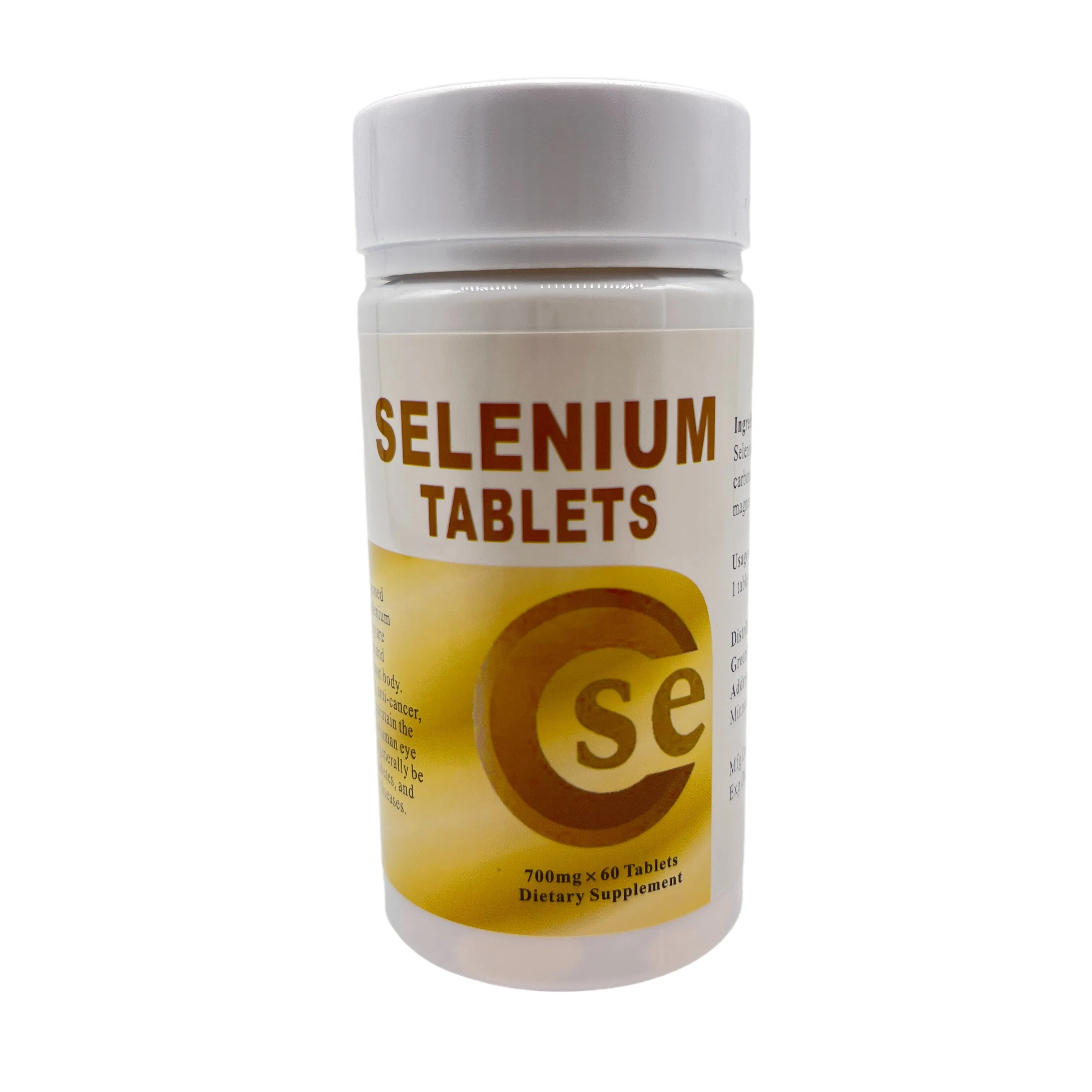 Suplemento Herbal Nutricional Saludable de Grado Natural con Vitamina Selenio en Tabletas