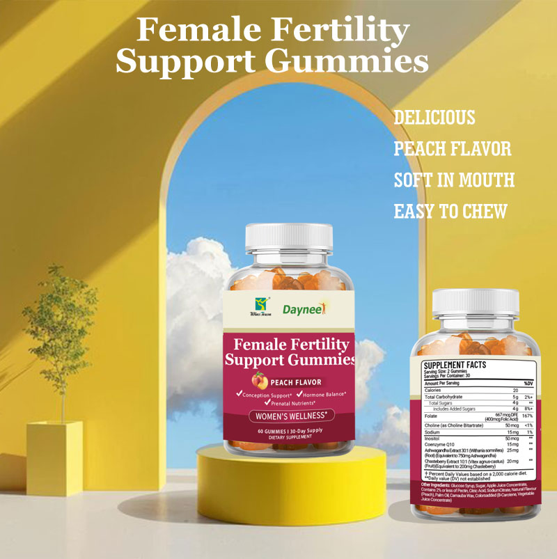 Gomitas de apoyo a la fertilidad femenina, ayuda para la concepción, equilibrio hormonal, nutrientes prenatales