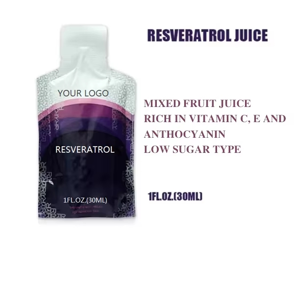 Bebida líquida oral de resveratrol de marca privada para aumentar la inmunidad, proporcionar energía y blanquear la piel