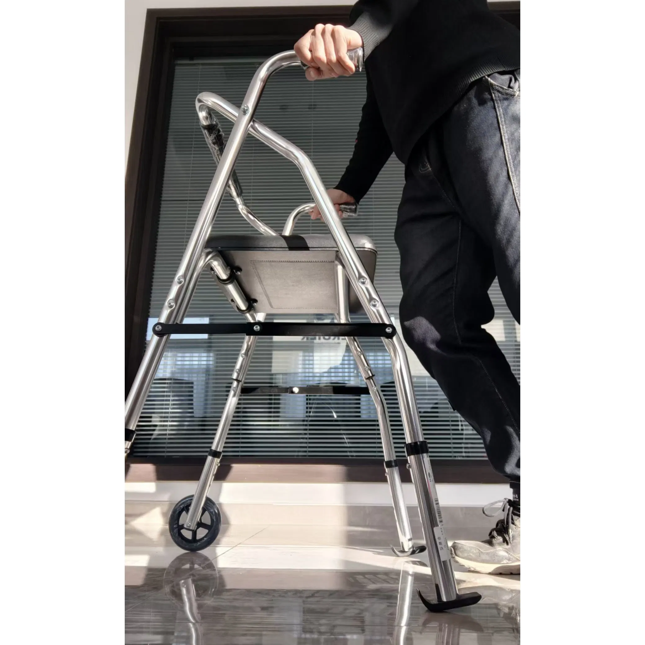 Steel Folding Walking Rollator with Seat Walking Frame