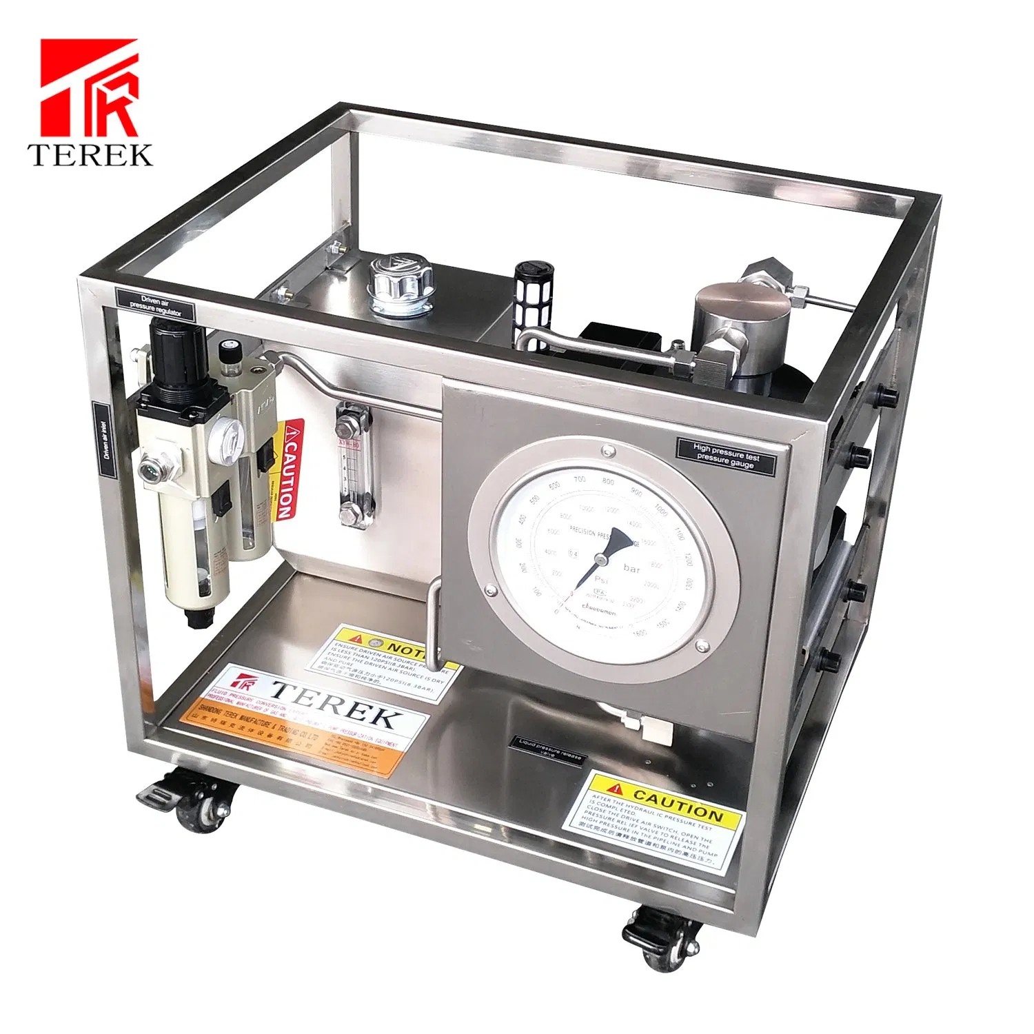 Terek Pneumatic Drive Liquid Transfer Pressure Pump Test Bench for Explosion Tear Testing