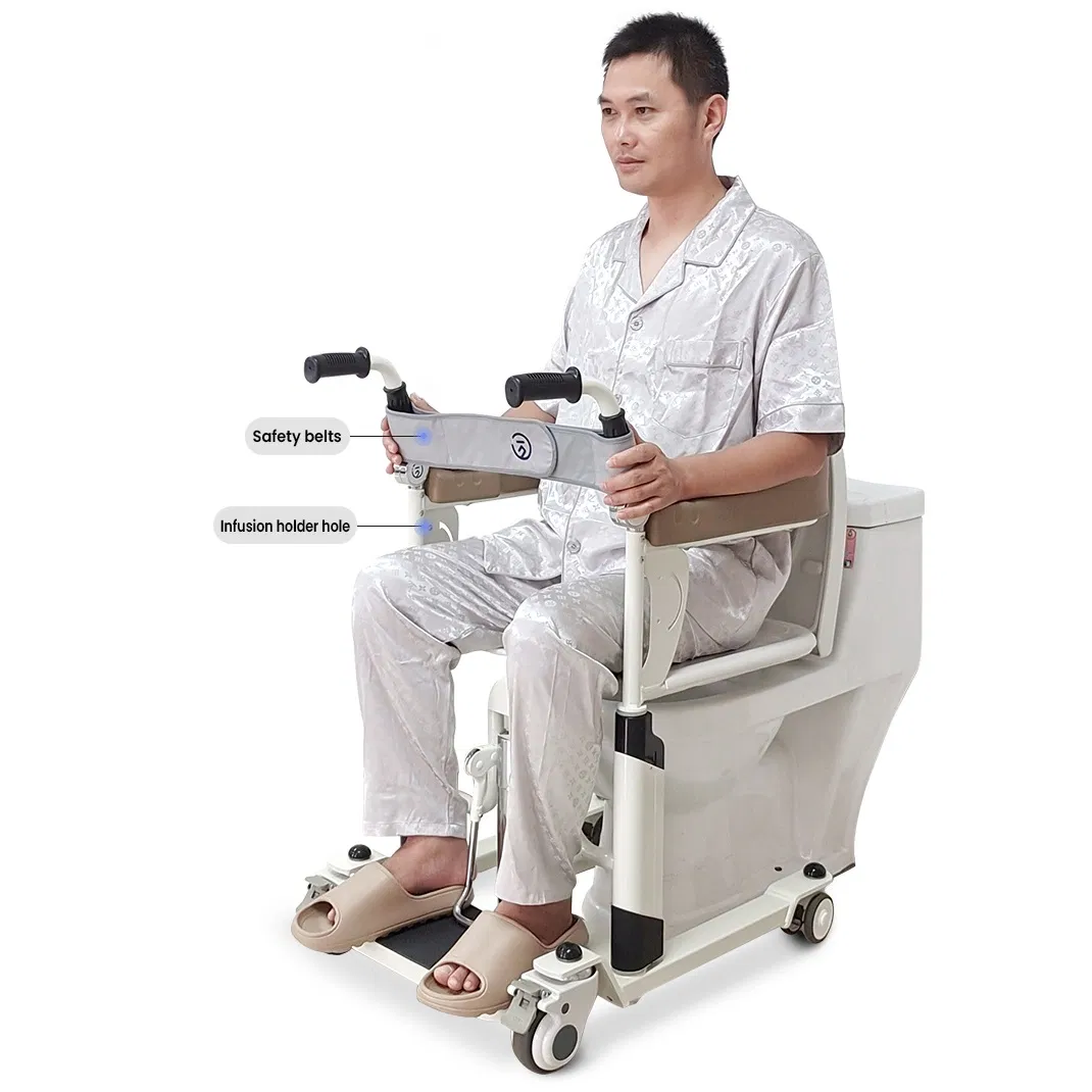 Ksm-208 Medical Portable Hydraulic Toilet Wheelchair Patient Lift Devices Move Elderly Patient Hoist Lift Commode Chair