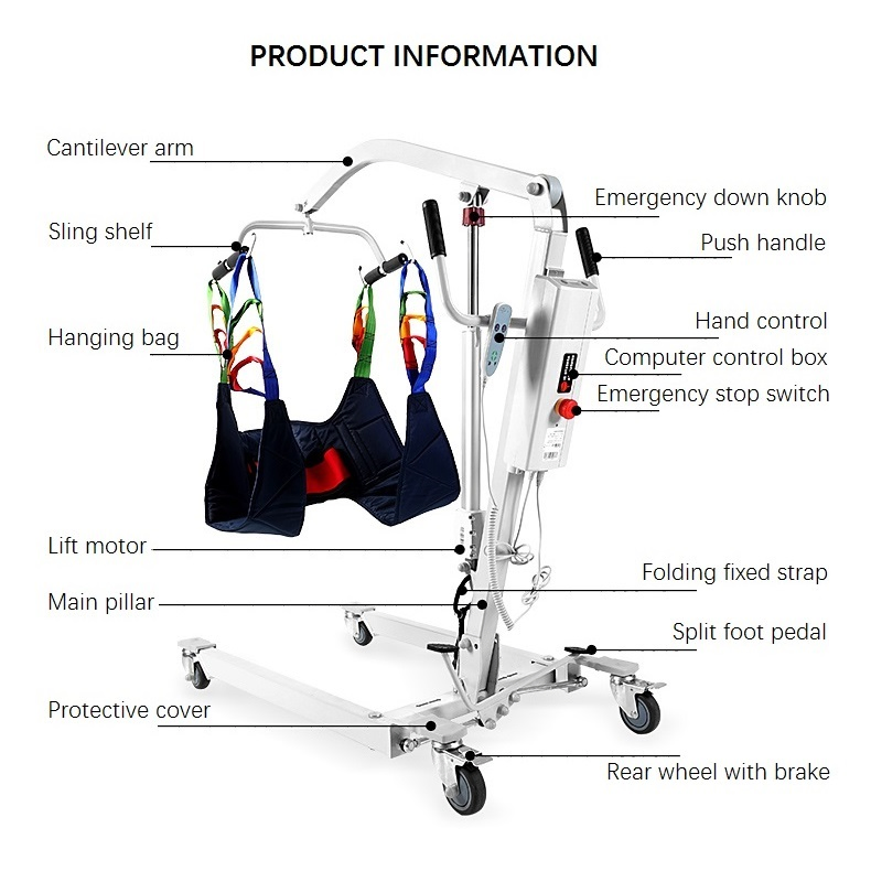 Ksm-210 Folding Patient Lifting Devices for Home Use Electric Patient Lift Hoyer Lift Sling for Bedridden Patients