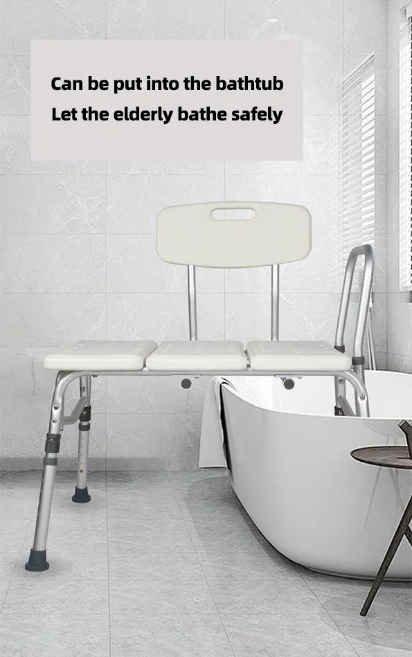 Adjustable Tub Shower Transfer Bath Bench with Back
